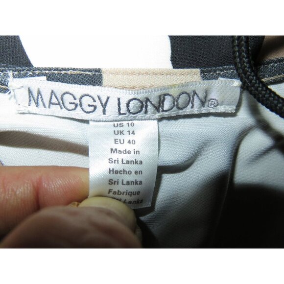 Maggy London Leopard Print Wrap Midi Jersey Knit Dress Made in Sri Lanka sz 10 - Picture 6 of 9